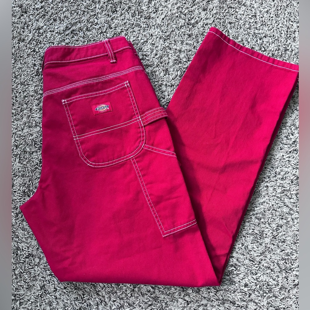 Dickies Carpenter Painters Jeans Women's Size 9/29 Red Cargo Pants